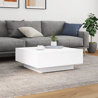 Table basse avec lumières LED blanc 80x80x31 cm - Tables basses