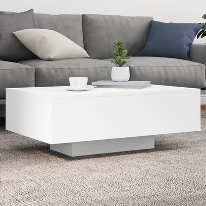 Table basse avec lumières LED blanc 85x55x31 cm - Tables basses