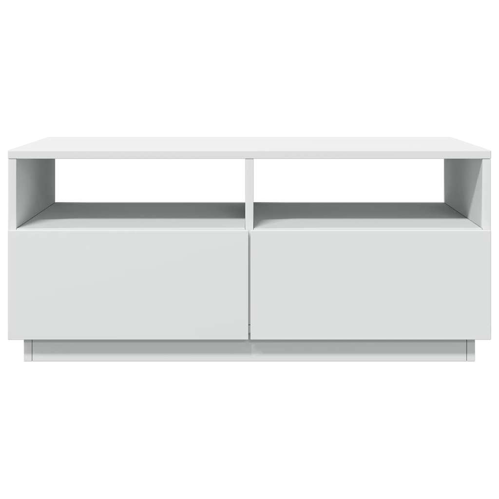 Table basse avec lumières LED blanc 90x49x40 cm - Tables basses