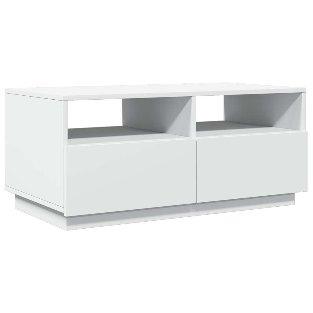 Table basse avec lumières LED blanc 90x49x40 cm - Tables basses