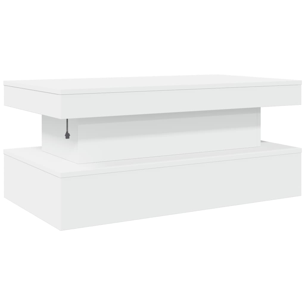 Table basse avec lumières LED blanc 90x50x40 cm - Tables basses