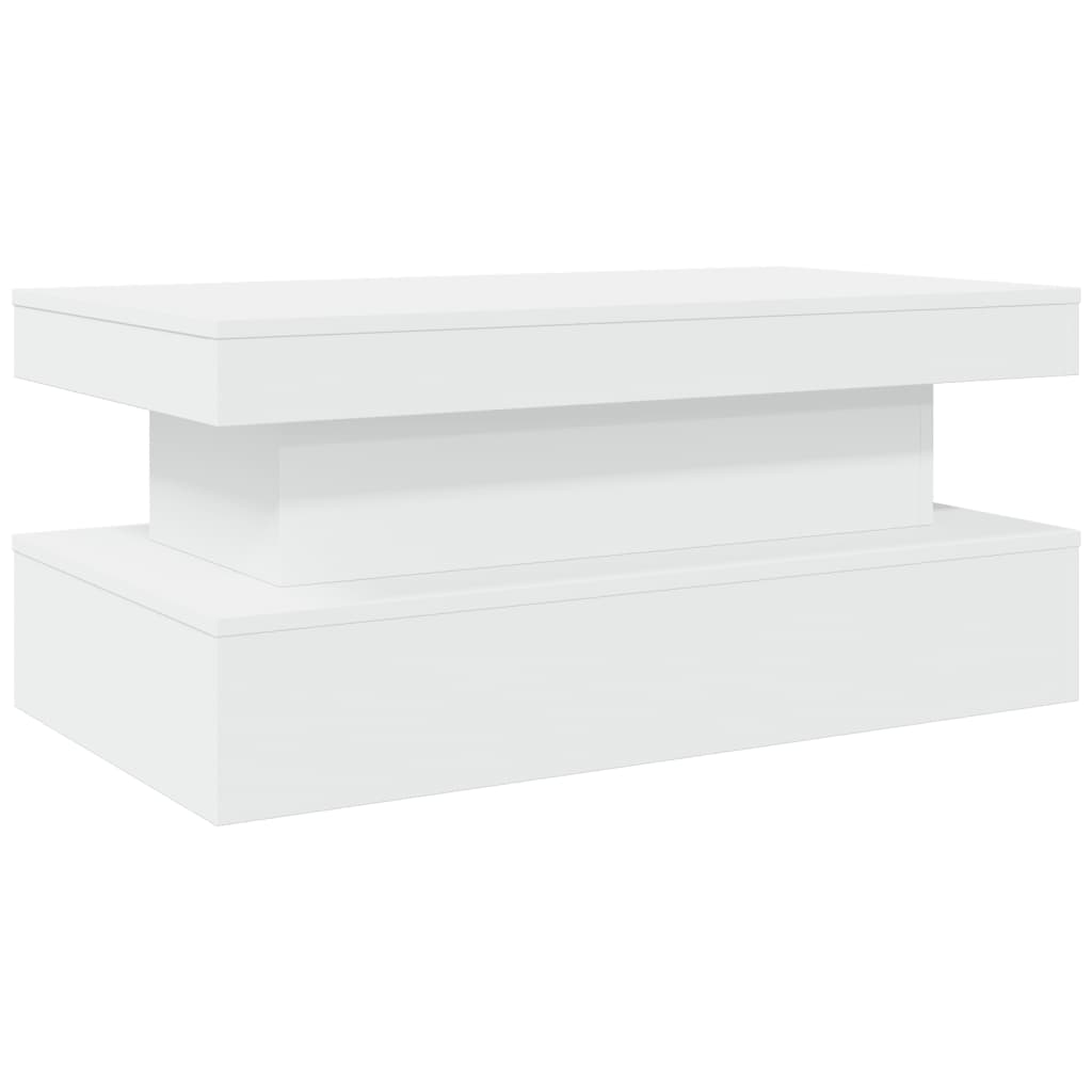 Table basse avec lumières LED blanc 90x50x40 cm - Tables basses