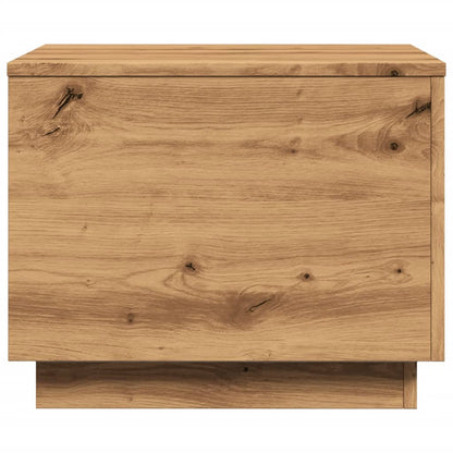 Table basse avec lumières LED chêne artisanal 50x50x40 cm - Tables basses