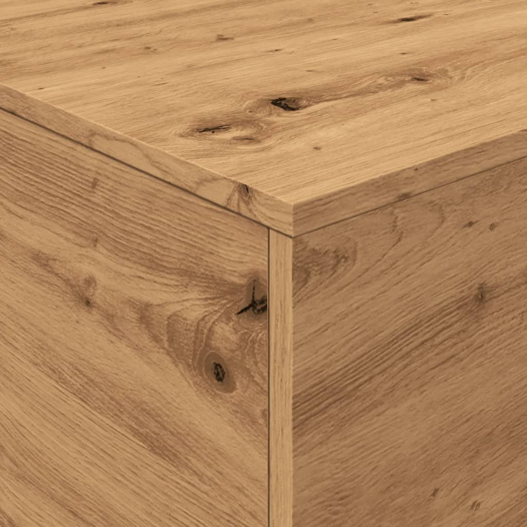 Table basse avec lumières LED chêne artisanal 90x50x40 cm - Tables basses