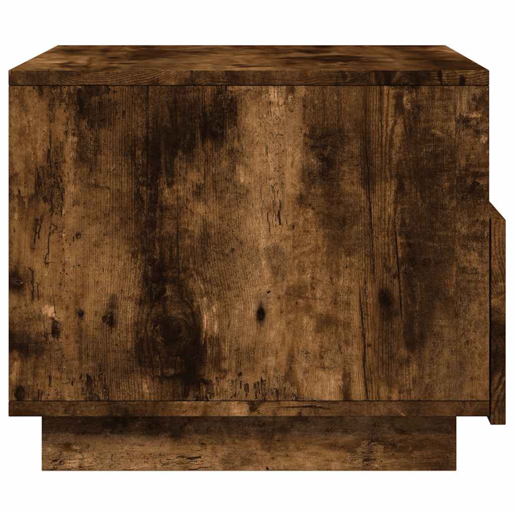Table basse avec lumières LED chêne fumé 50x49x40 cm - Tables basses