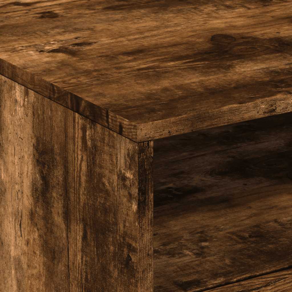 Table basse avec lumières LED chêne fumé 50x49x40 cm - Tables basses