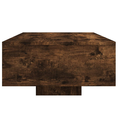 Table basse avec lumières LED chêne fumé 85x55x31 cm - Tables basses