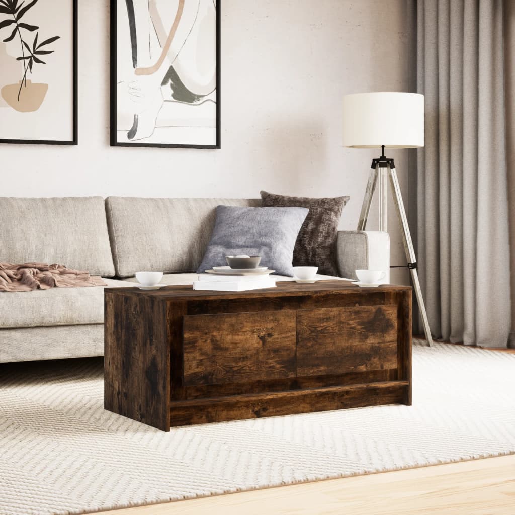 Table basse avec lumières LED chêne fumé ois d’ingénierie - Tables basses