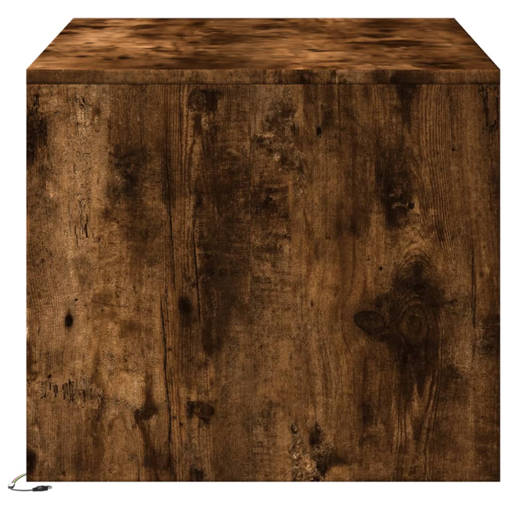 Table basse avec lumières LED chêne fumé ois d’ingénierie - Tables basses