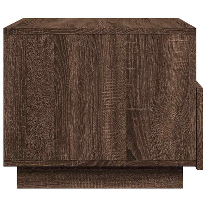 Table basse avec lumières LED chêne marron 50x49x40 cm - Tables basses