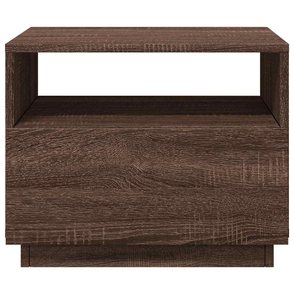 Table basse avec lumières LED chêne marron 50x49x40 cm - Tables basses