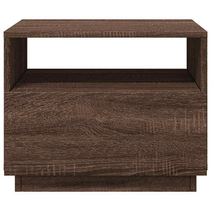 Table basse avec lumières LED chêne marron 50x49x40 cm - Tables basses