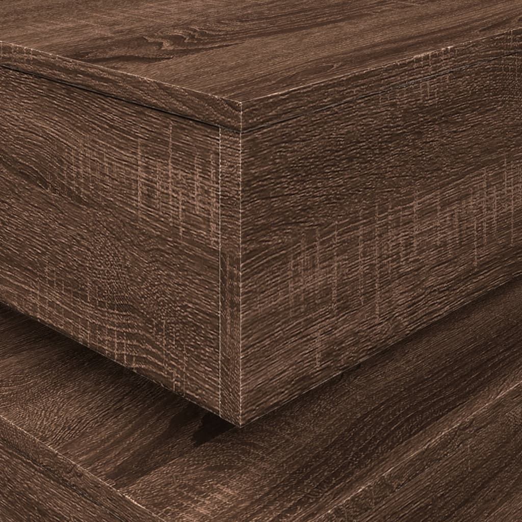 Table basse avec lumières LED chêne marron 50x50x40 cm - Tables basses