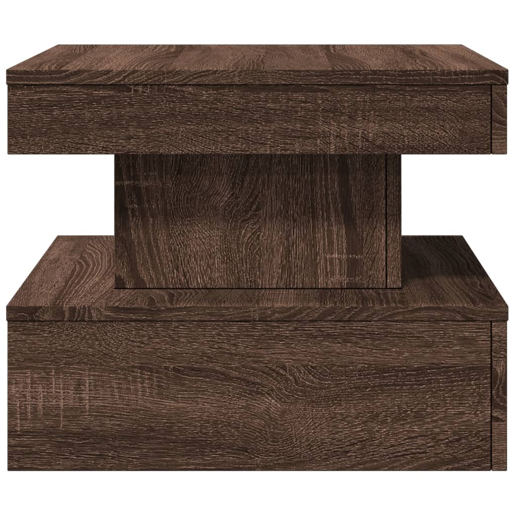 Table basse avec lumières LED chêne marron 50x50x40 cm - Tables basses