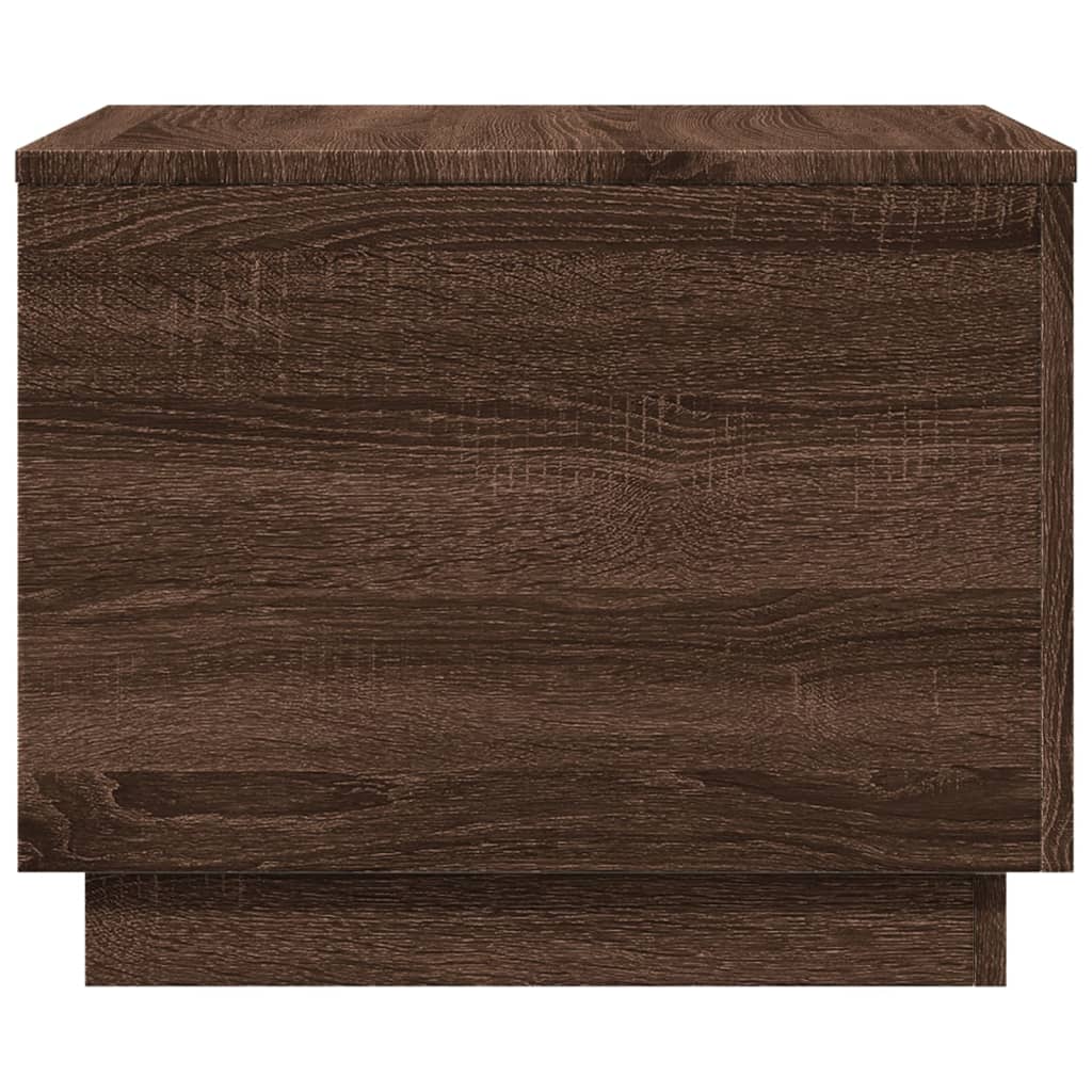 Table basse avec lumières LED chêne marron 50x50x40 cm - Tables basses