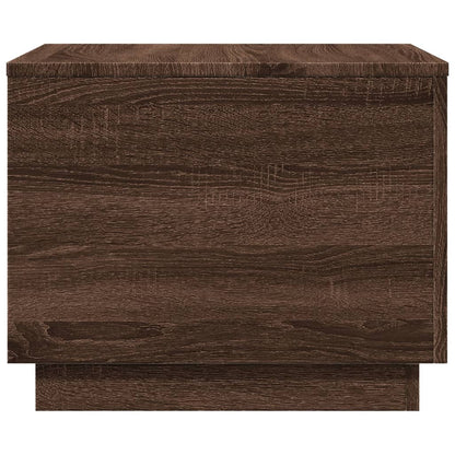 Table basse avec lumières LED chêne marron 50x50x40 cm - Tables basses