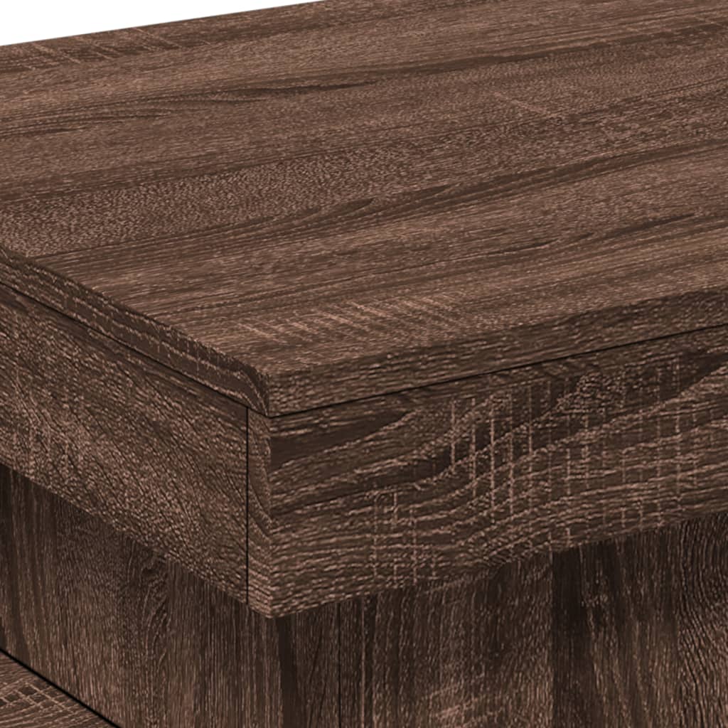 Table basse avec lumières LED chêne marron 50x50x40 cm - Tables basses