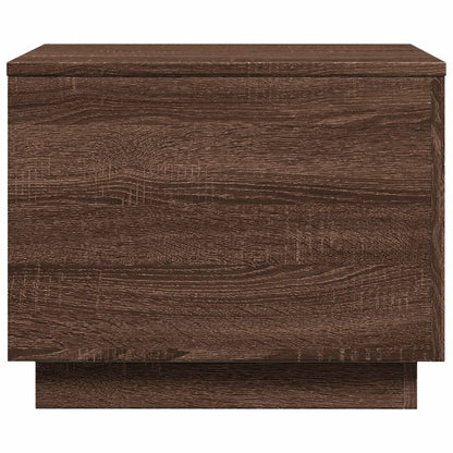Table basse avec lumières LED chêne marron 50x50x40 cm - Tables basses