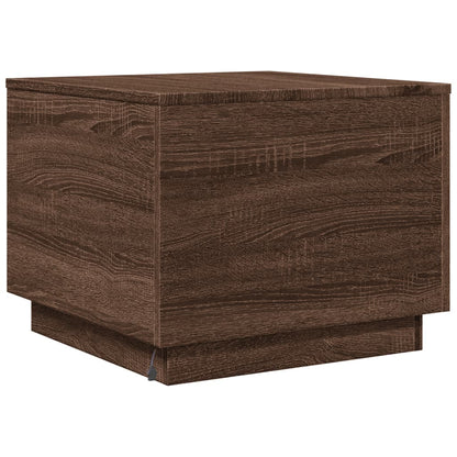 Table basse avec lumières LED chêne marron 50x50x40 cm - Tables basses