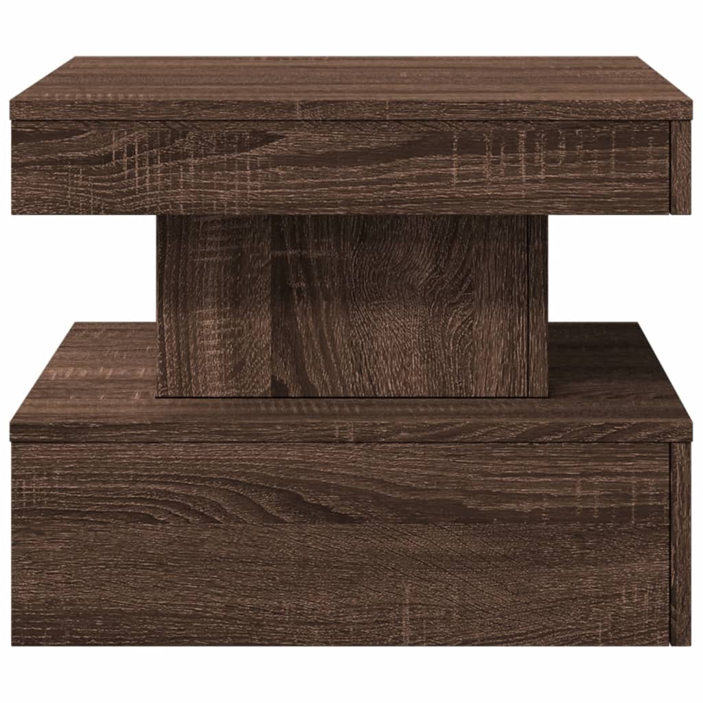 Table basse avec lumières LED chêne marron 50x50x40 cm - Tables basses