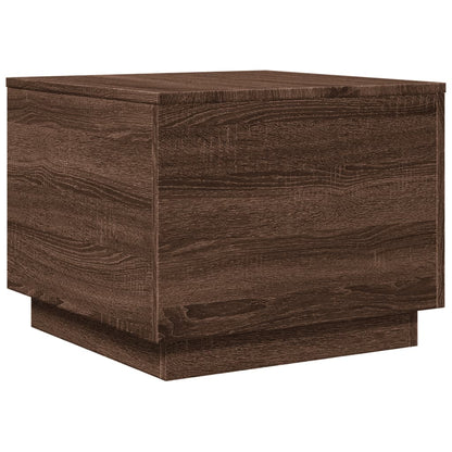 Table basse avec lumières LED chêne marron 50x50x40 cm - Tables basses