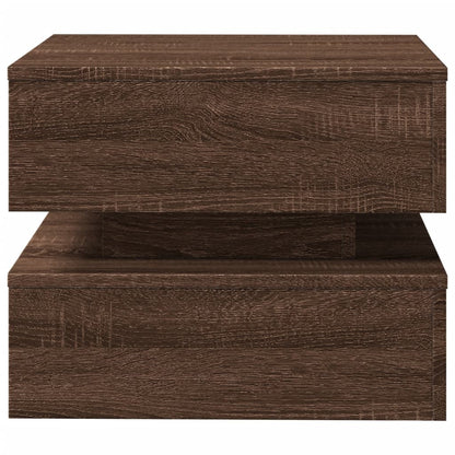 Table basse avec lumières LED chêne marron 50x50x40 cm - Tables basses