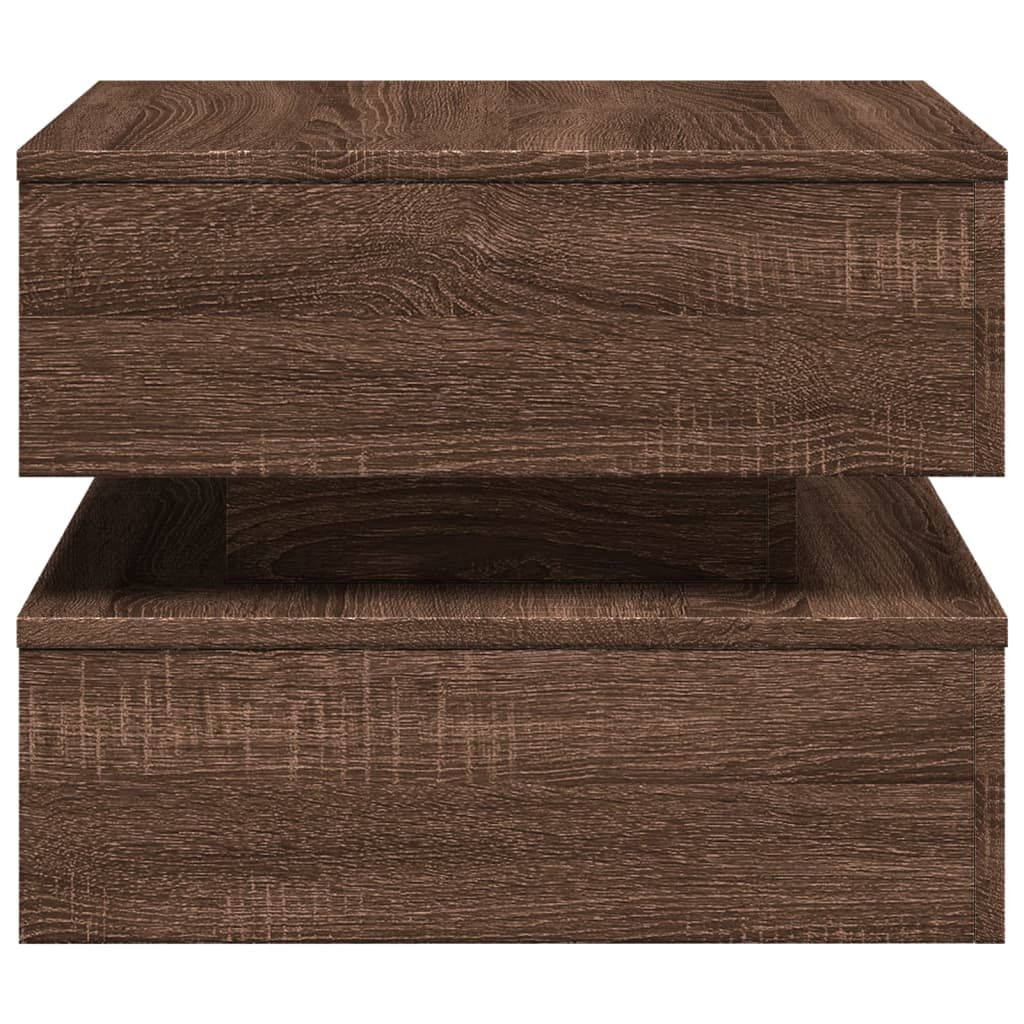 Table basse avec lumières LED chêne marron 50x50x40 cm - Tables basses
