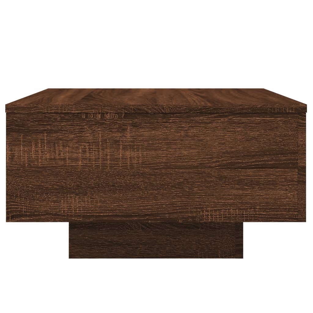 Table basse avec lumières LED chêne marron 55x55x31 cm - Tables basses