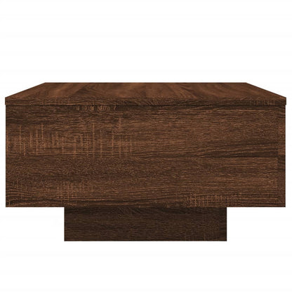 Table basse avec lumières LED chêne marron 55x55x31 cm - Tables basses