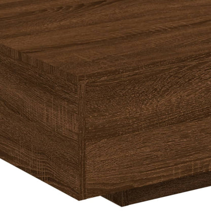 Table basse avec lumières LED chêne marron 85x55x31 cm - Tables basses