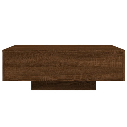 Table basse avec lumières LED chêne marron 85x55x31 cm - Tables basses