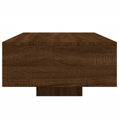 Table basse avec lumières LED chêne marron 85x55x31 cm - Tables basses