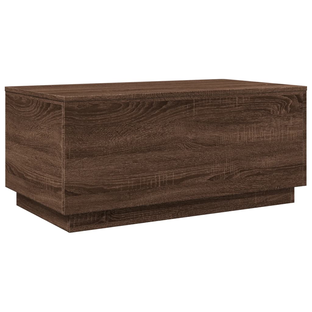 Table basse avec lumières LED chêne marron 90x50x40 cm - Tables basses