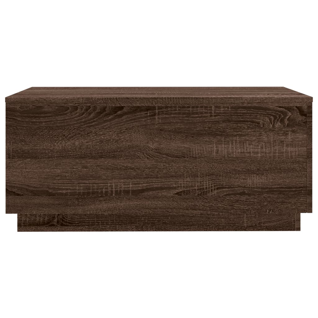 Table basse avec lumières LED chêne marron 90x50x40 cm - Tables basses