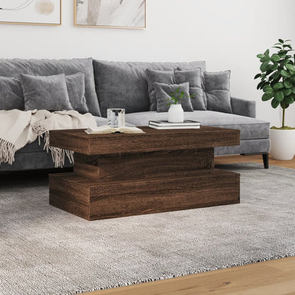 Table basse avec lumières LED chêne marron 90x50x40 cm - Tables basses