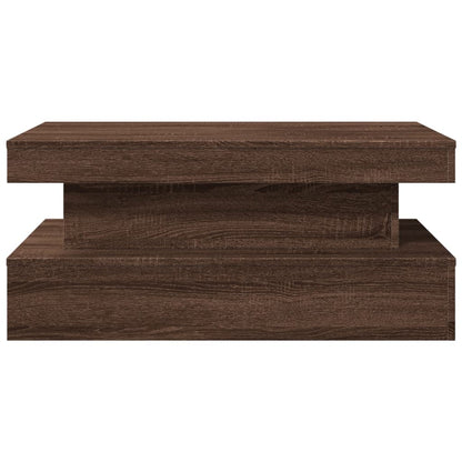 Table basse avec lumières LED chêne marron 90x50x40 cm - Tables basses