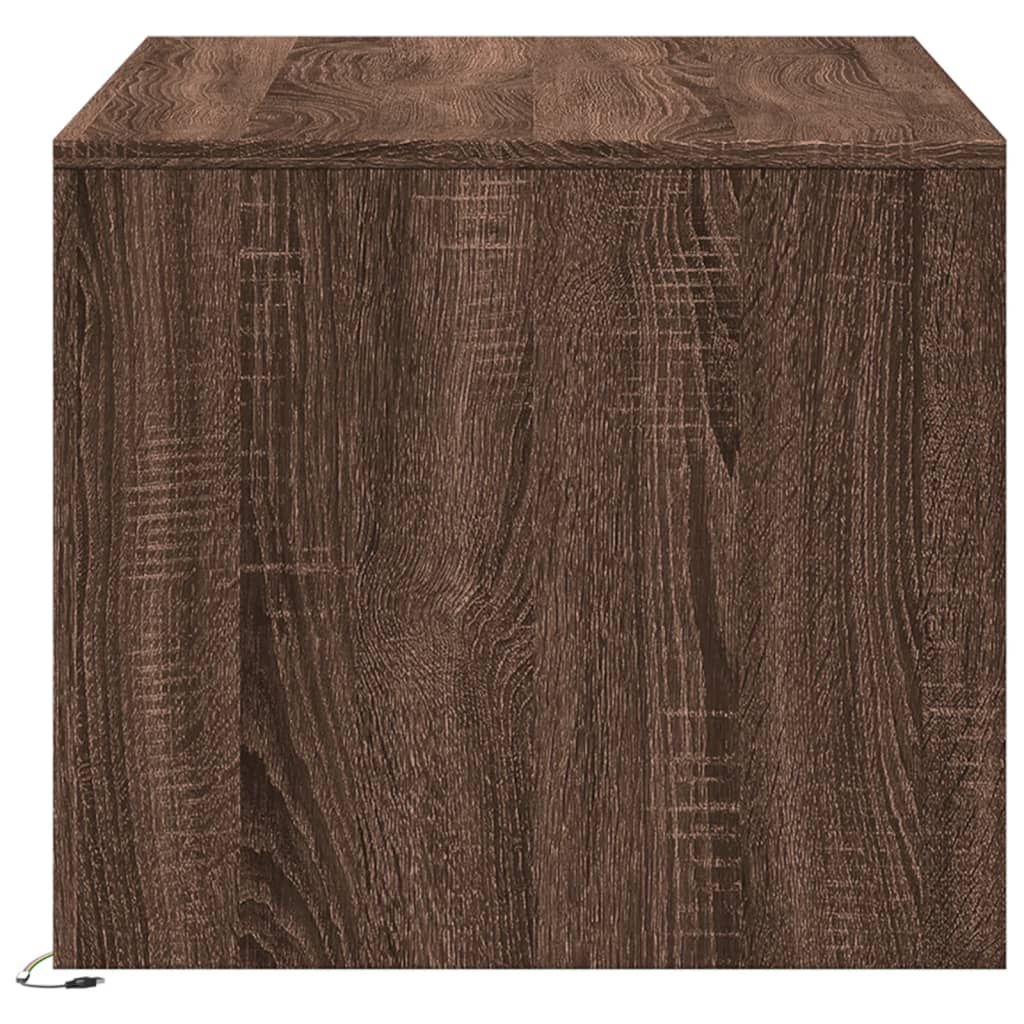 Table basse avec lumières LED chêne marron bois d’ingénierie - Tables basses