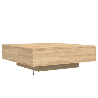 Table basse avec lumières LED chêne sonoma 100x100x31 cm - Tables basses