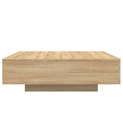Table basse avec lumières LED chêne sonoma 100x100x31 cm - Tables basses