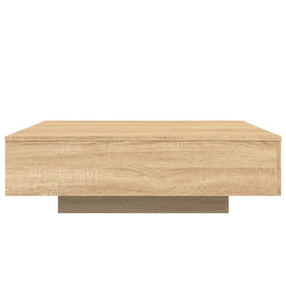 Table basse avec lumières LED chêne sonoma 100x100x31 cm - Tables basses