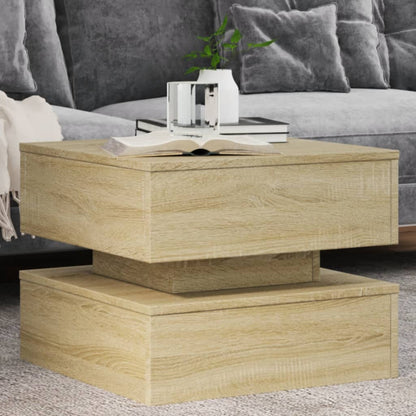 Table basse avec lumières LED chêne sonoma 50x50x40 cm - Tables basses