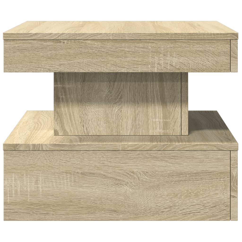 Table basse avec lumières LED chêne sonoma 50x50x40 cm - Tables basses