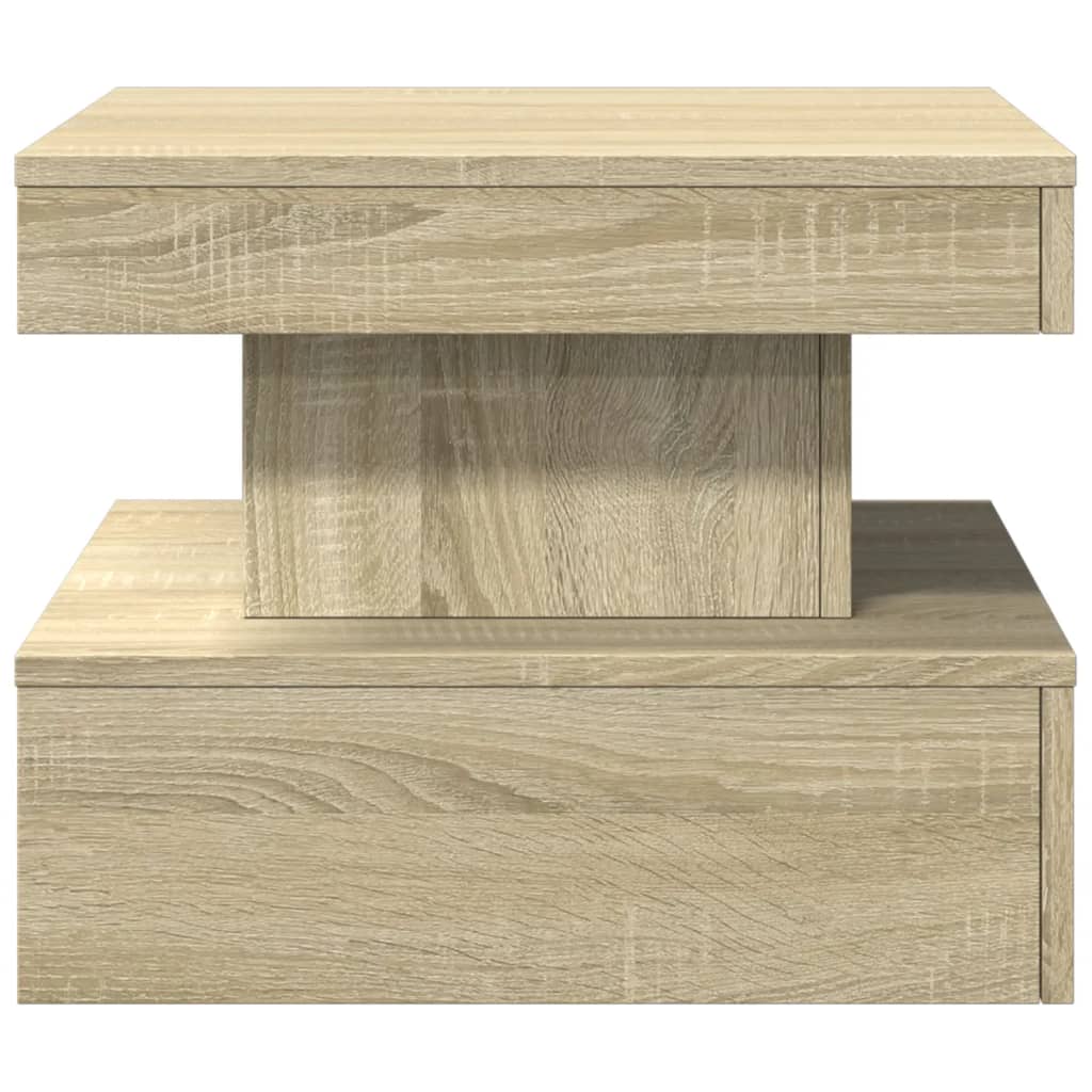 Table basse avec lumières LED chêne sonoma 50x50x40 cm - Tables basses