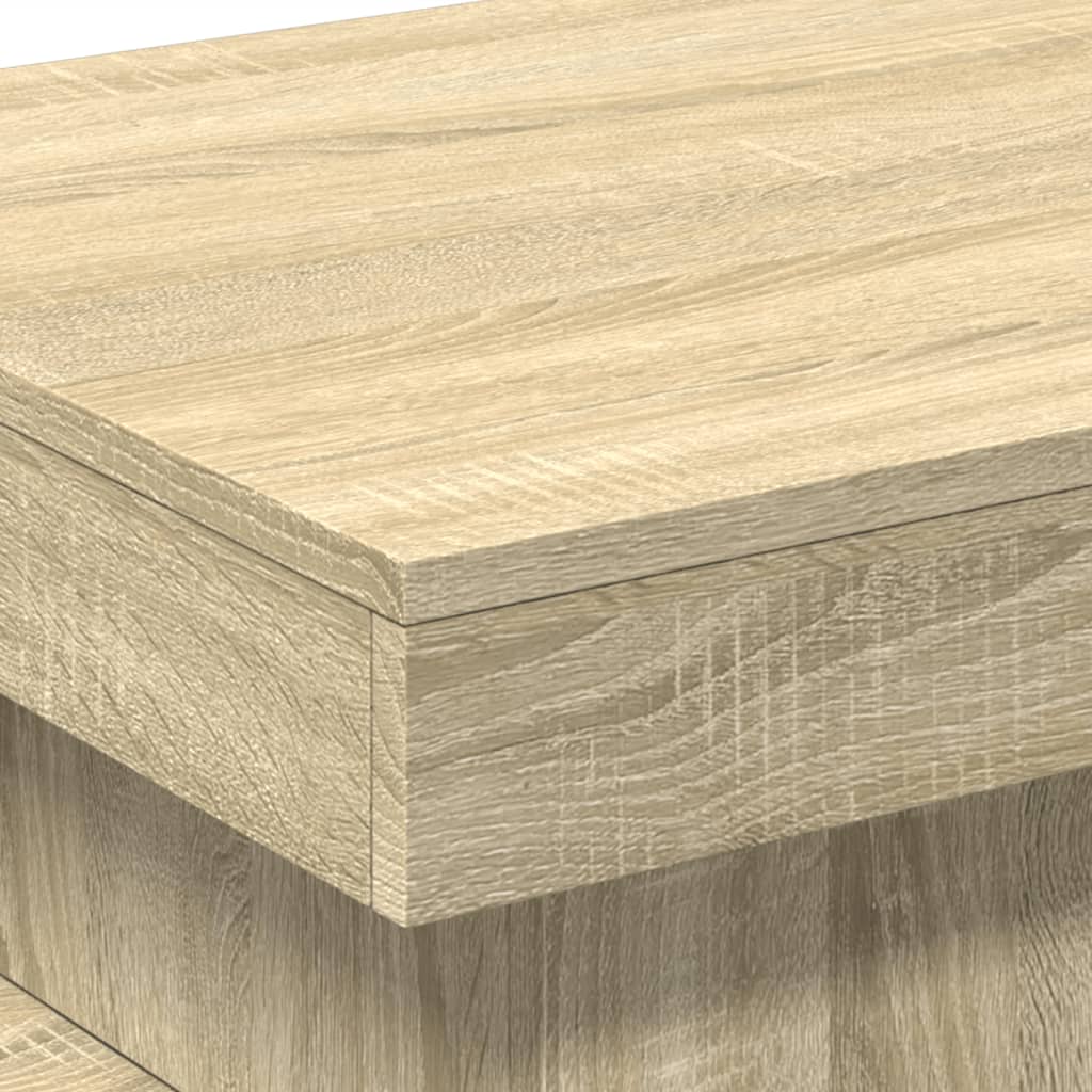 Table basse avec lumières LED chêne sonoma 50x50x40 cm - Tables basses