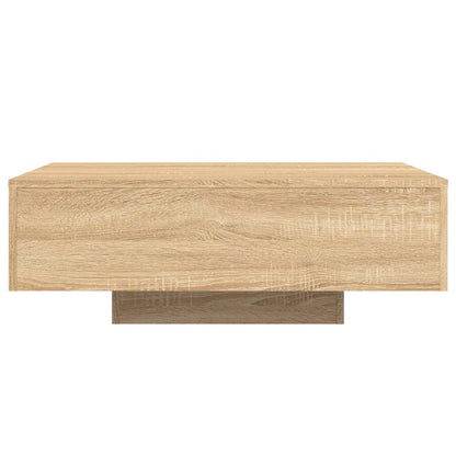 Table basse avec lumières LED chêne sonoma 85x55x31 cm - Tables basses