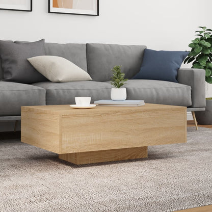 Table basse avec lumières LED chêne sonoma 85x55x31 cm - Tables basses