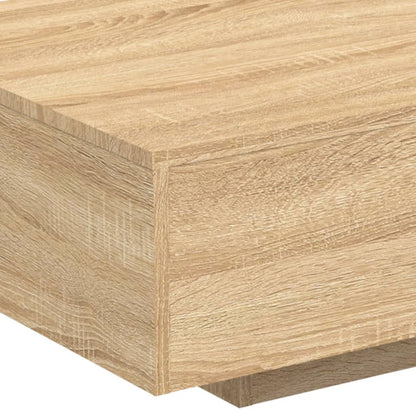 Table basse avec lumières LED chêne sonoma 85x55x31 cm - Tables basses