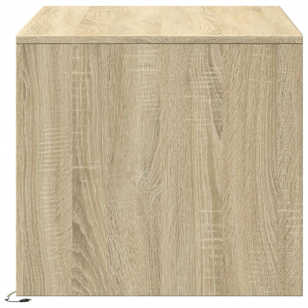 Table basse avec lumières LED chêne sonoma bois d’ingénierie - Tables basses