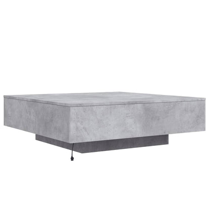 Table basse avec lumières LED gris béton 100x100x31 cm - Tables basses