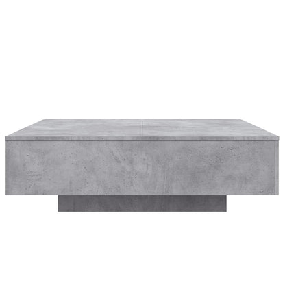 Table basse avec lumières LED gris béton 100x100x31 cm - Tables basses